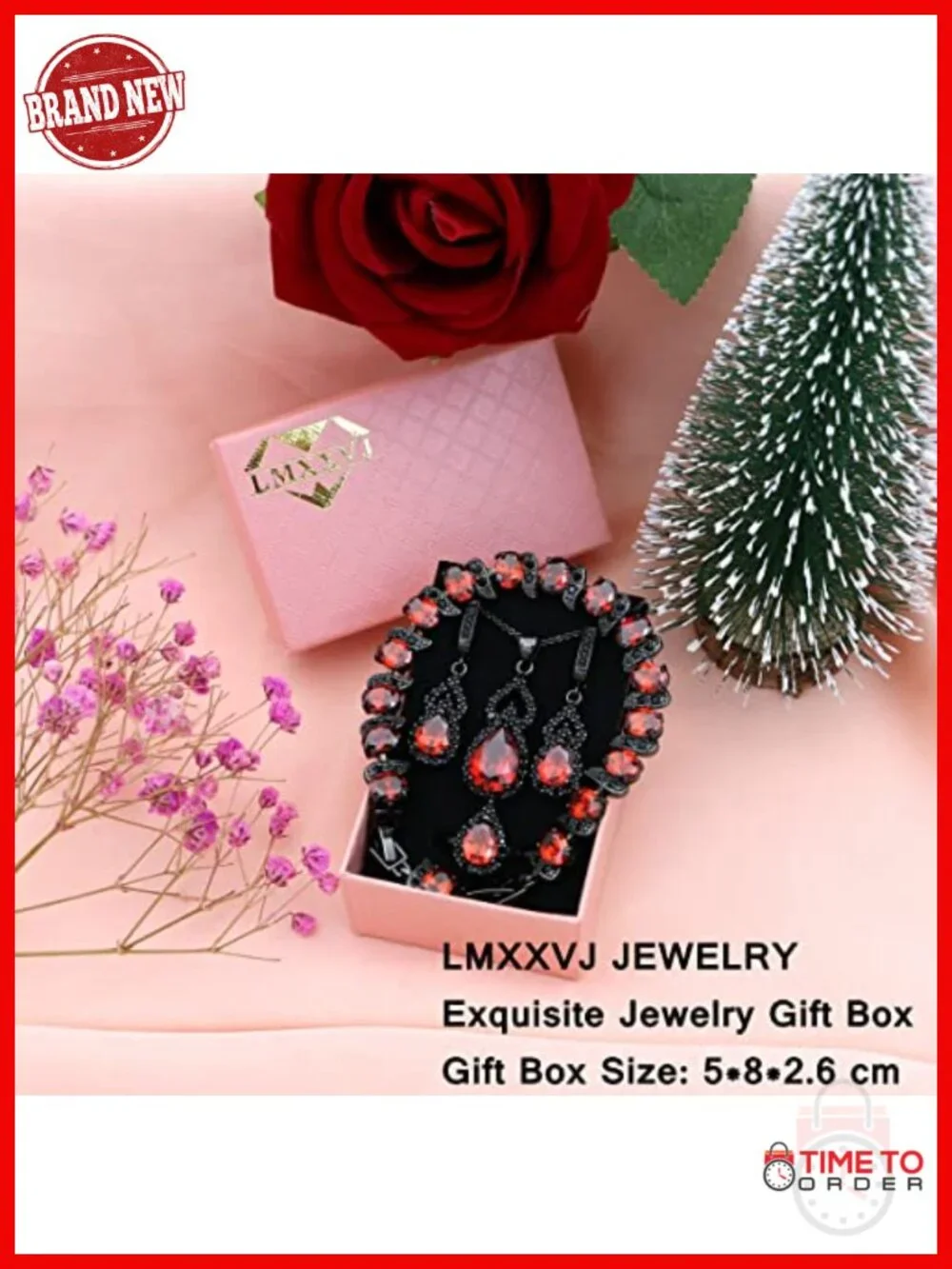 Women's Jewelry Set - Platinum Plated Necklace, Ring, Earrings, Bracelet